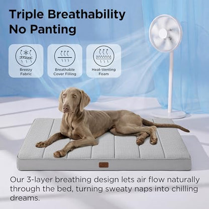 Bedsure XL Cooling Dog Bed, Extra Large Breathable Pet Summer Bed, 44 Inch
