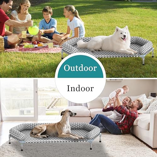 Orthopedic Dog Beds for Large Dogs,U-Shaped Bolster ，Up to 130 lbs