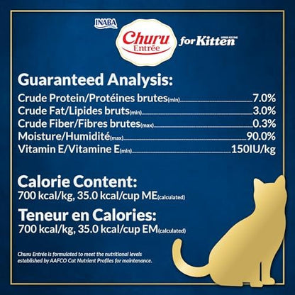 INABA Churu Entree Bisque Kitten Wet Cat Food, Tuna, 6ct