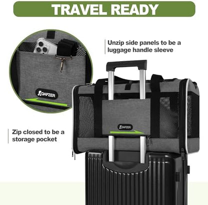 GAPZER Cat Carrier 18x11x11 Top Load, Soft-Sided Pet Travel Bag Over 15 lbs