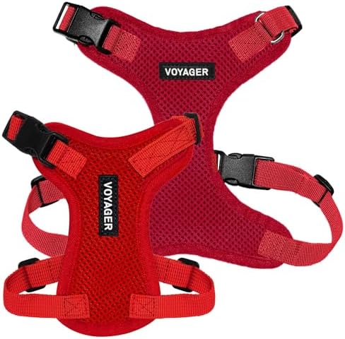 Voyager Step-in Lock Dog Harness - Red, Medium