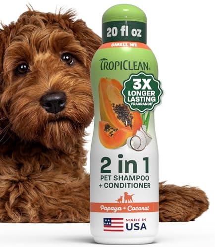 TropiClean 2in1 Dog Shampoo and Conditioner, 3X Longer Lasting Scent, 20oz
