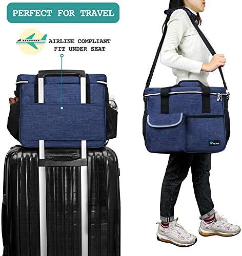 PetAmi Dog Travel Bag Organizer, Pet Supplies Diaper Tote, Navy Blue Medium