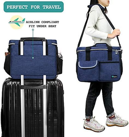 PetAmi Dog Travel Bag Organizer, Pet Supplies Diaper Tote, Navy Blue Medium