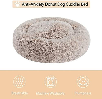 WNPETHOME Large Round Calming Dog Bed Cat Bed for Comfy Sleep