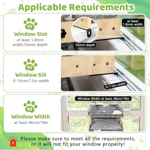 Cat Window Perch, Glow in The Dark Cordless Pet Hammock Bed for Window