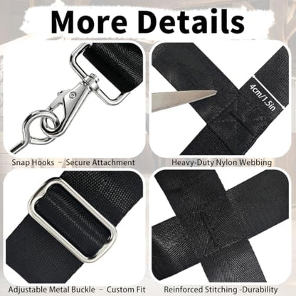 10' x 20" Stall Guards for Horses with Adjustable Straps and Hardware,Black