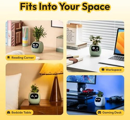 Ivy Interactive AI Desk Companion & Smart Plant Pet Indoor Planter Blush