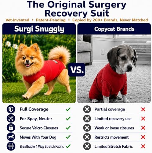 Surgi Snuggly Dog Surgery Recovery Suit, Cone Alternative, Spay/Neuter ML