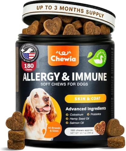 Dog Allergy Relief Chews for Itchy Skin, Licking Paws, Hot Spots & Immune