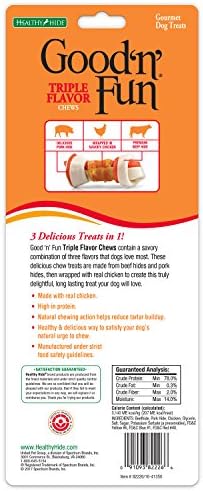 Good 'n' Fun 6 in Bone Long-Lasting Dog Treat With Real Protein, 1 Count
