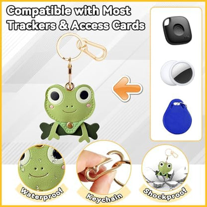 Leather Keychain Holder Case for AirTag, Cute Protective Cover for Apple Airtag KeyChain, GPS Tracker Item Finder