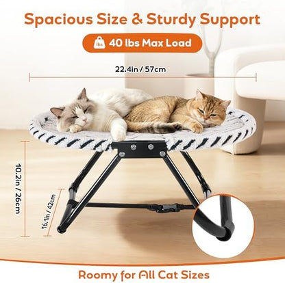 Foldable Pet Cot - No-Assembly Raised Bed for Cats & Small Dogs