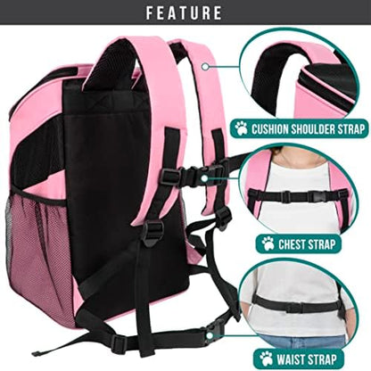PetAmi Cat Backpack Carrier for Small Dogs and Large Cats, Airline Approved