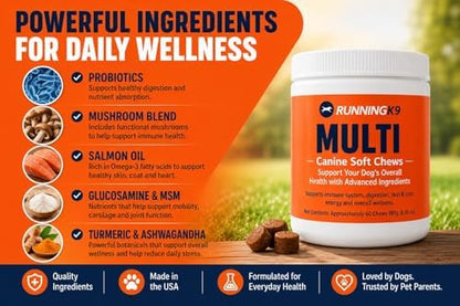 Multivitamin Soft Chews for Dogs, Daily Wellness, 60 Count