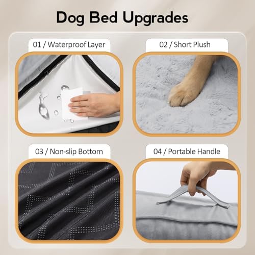 MEKIY Orthopedic Waterproof Dog Bed with Sides for Extra Large Sizes Dogs