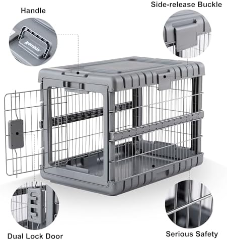 ZOMISIA 36" L Collapsible Dog Crate for Dogs, Heavy Duty Dog Kennel Indoor