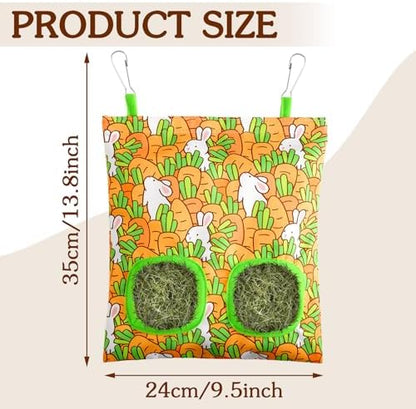 UPINS 3Pack Guinea Pig Hay Feeder Bag,Bunny Rabbit Cage Bag Hanging Holder