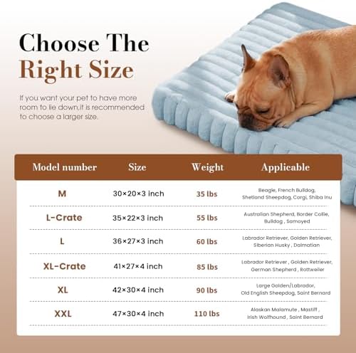 Extra Large Orthopedic Dog Crate Bed with Waterproof Lining