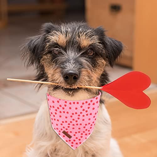 Valentine’s Dog Bandana, Valentine Triangle Bid Scarf for Girl Boy Medium Large Dogs, Adorable Puppy Wedding & Valentine’s Bandana, Cute Soft Cotton Pet Kerchief