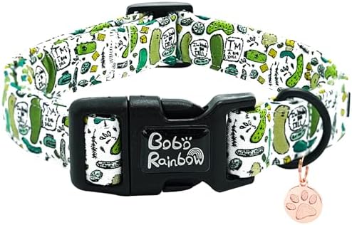 Dog Collar-Cute Dill Print Adjustable Pet Collars Comfortable Spring Summer Cotton Puppy Collar Durable Gift for X-Small Dogs