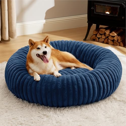 Bedsure ComfyFleece™ Donut Dog Beds Large Sized Dog with Washable Cover