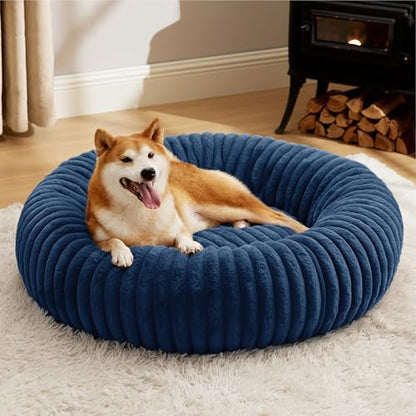 Bedsure ComfyFleece™ Donut Dog Beds Large Sized Dog with Washable Cover