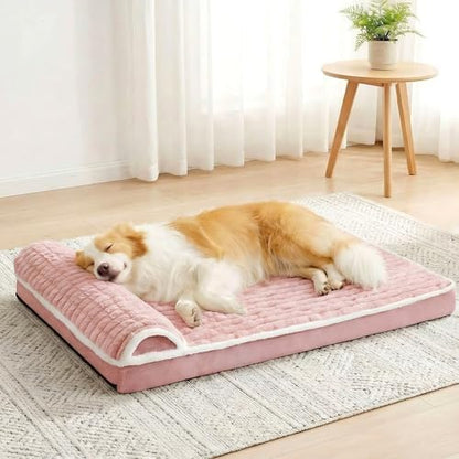 Orthopedic Large Dog Bed Pillow Pet Sofa Bed 36''X24'' Pink