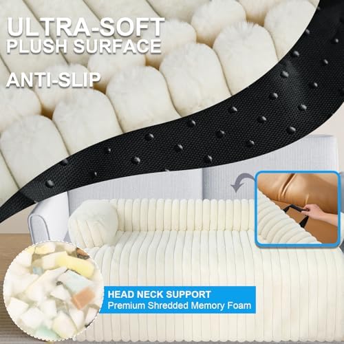 Dog Couch Bed, Couch Cover for Dogs Washable, Dog Bed for Couch(White, L)