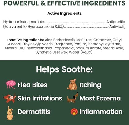 Hydrocortisone Lotion for Dogs - 4 fl oz Anti Itch Cream for Skin
