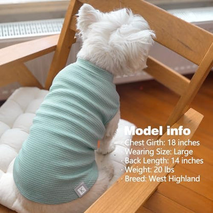 KYEESE 2Pack Waffle Dog Shirt for Small Dogs Striped Dog Sweater Tank Top