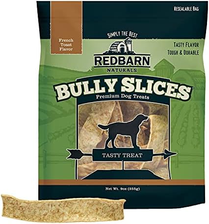 Redbarn Bully Slices for Dogs, Highly Palatable, Long-Lasting Natural Dental Treats with Functional Ingredients, 9 oz. (Pack of 3) - French Toast