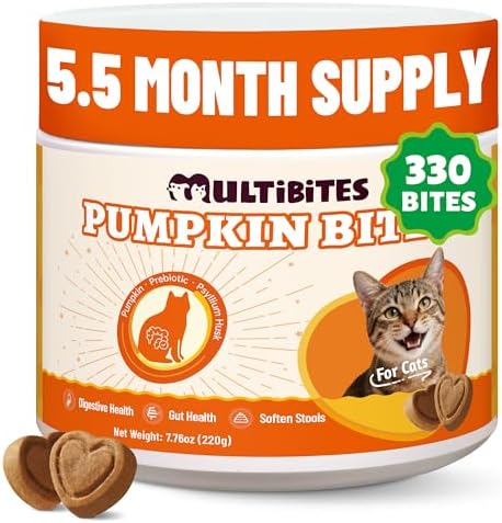 330 Bites Pumpkin Cat Treats for Digestive Health