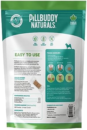 Presidio Earthly Pill Buddy Naturals - PB & Apple Recipe Pill Hiding Treats for Dogs - Make A Perfect Pill Concealing Pocket Or Pouch for Any Size Medication - 90 Servings (Pack of 2)