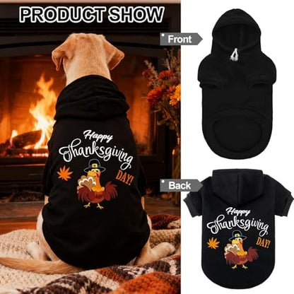 EXPAWLORER Dog Hoodies for Small Medium Large Dogs,Thanksgiving Turkey XL