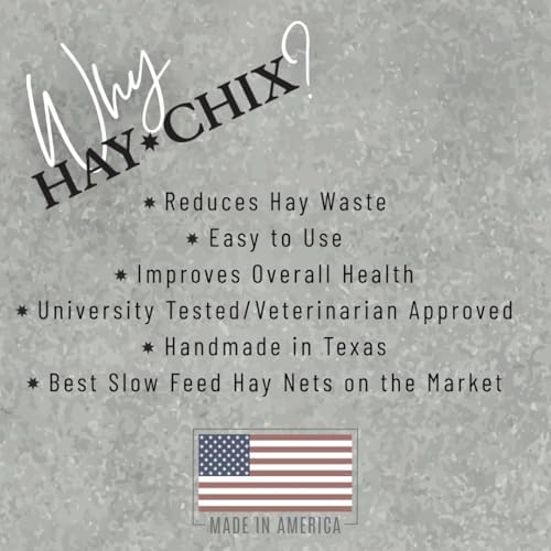 hay chix Half Bale Hay Net for Horses | 1 3/4" Holes, Gold-Colored Rope
