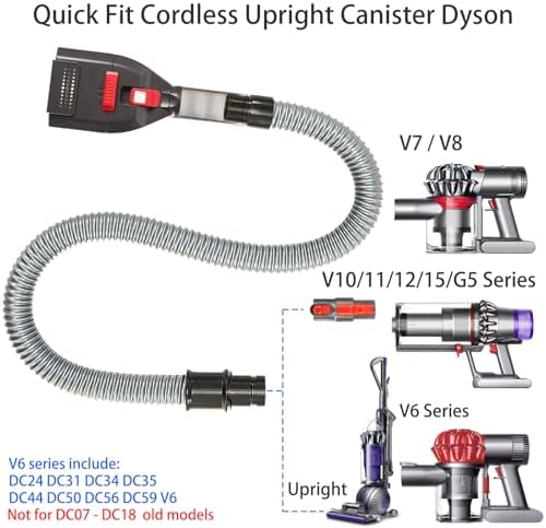 Dog Hair Vacuum Attachment for Dyson Cordless Upright Vac, Groom Tool Pet Shedding Brush for V6 V7 V8 V10 V11 V15 DC41 DC65 UP13-UP30 Animal, Grooming Kit with Long Extension Hose Adapter