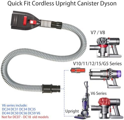 Dog Hair Vacuum Attachment for Dyson Cordless Upright Vac, Groom Tool Pet Shedding Brush for V6 V7 V8 V10 V11 V15 DC41 DC65 UP13-UP30 Animal, Grooming Kit with Long Extension Hose Adapter