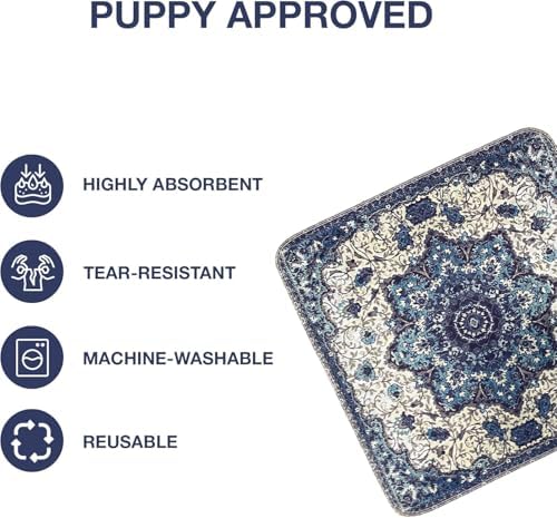 PUPIBOO Washable Pee Pads for Dogs and Cats - 2 Pack 24x 72 - Super Absorbent Reusable Puppy Training Pads - 100% Waterproof, Leak-Proof & Non-Slip Whelping Pads for Pet Housebreaking