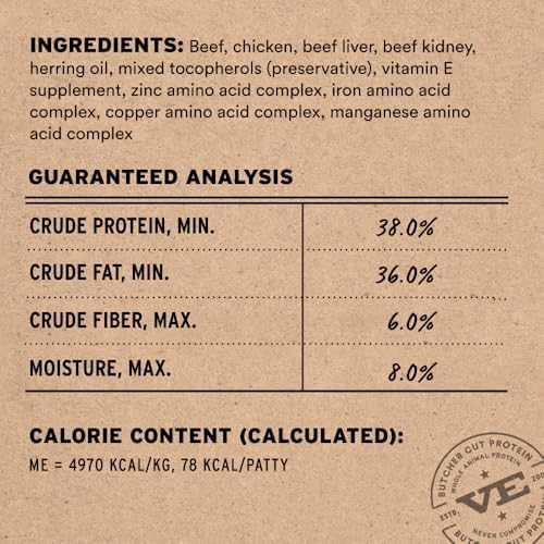 Vital Essentials Freeze Dried Cat Food, Beef & Chicken Mini Patties, 8 oz