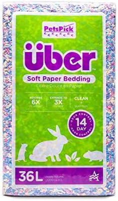PETSPICK Uber Soft Paper Pet Bedding for Small Animals, Confetti, 36L