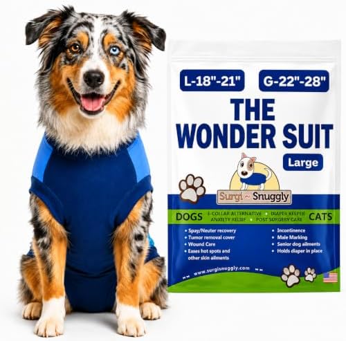 Surgi Snuggly Dog Surgery Recovery Suit, Cone Alternative, Spay/Neuter L
