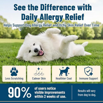Dog Allergy Chews, Dog Allergy Relief & Itching Skin Relief Chews, 200 Ct