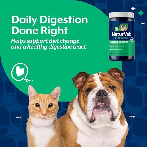 NaturVet Digestive Enzymes with Pre & Probiotic for Dogs & Cats- 1lb Powder