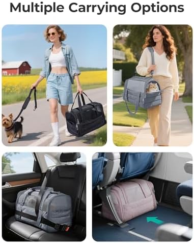 BAGSMART Cat Carrier Soft-Sided Puffy Quilted Collapsible Pet Travel Bag