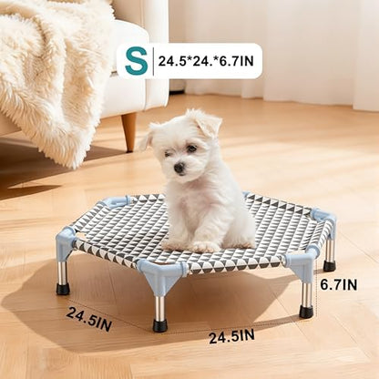 Kuntrust Elevated Outdoor Dog Bed (6 Sided Small, Triangle)