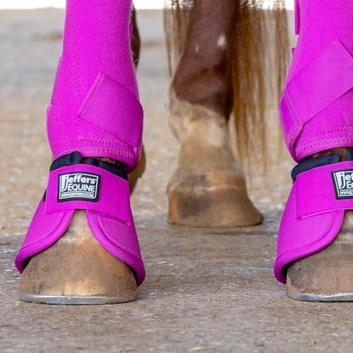 Jeffers Equine Protective Horse Boots, 1 Pair, Small - Safe Neoprene Leg Guards, Durable Strap Closures, Front & Hind Support, Equestrian Accessories for Travel & Riding - Pink