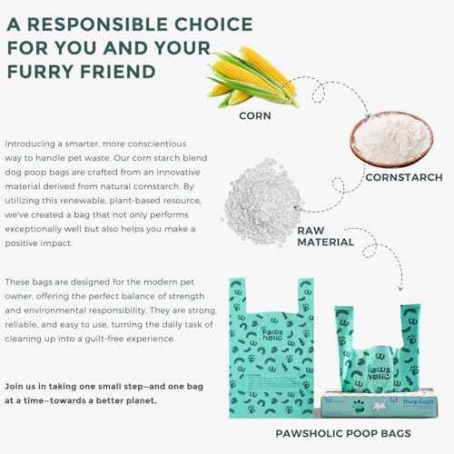 Dog Poop Bags with Handle,fit for Swivel Bin Pooper Scooper,Cornstarch Based Heavy Duty and Leak-Proof Waste Bags for Dog & Cat Litter(100 Count Extra Large 2.6 Gallon,Lavender Scent)