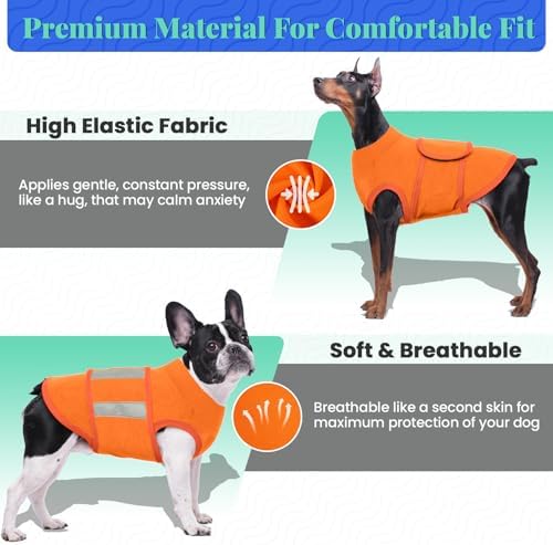 MIGOHI Dog Anxiety Relief Coat,M, Orange