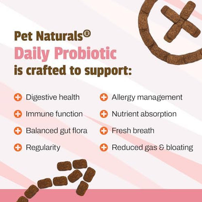 Pet Naturals Daily Probiotic Soft Chews for Dogs, Digestive and Immune Support Supplement, 1 Billion CFU Per Chew, Duck, 160 Count (Pack of 2)